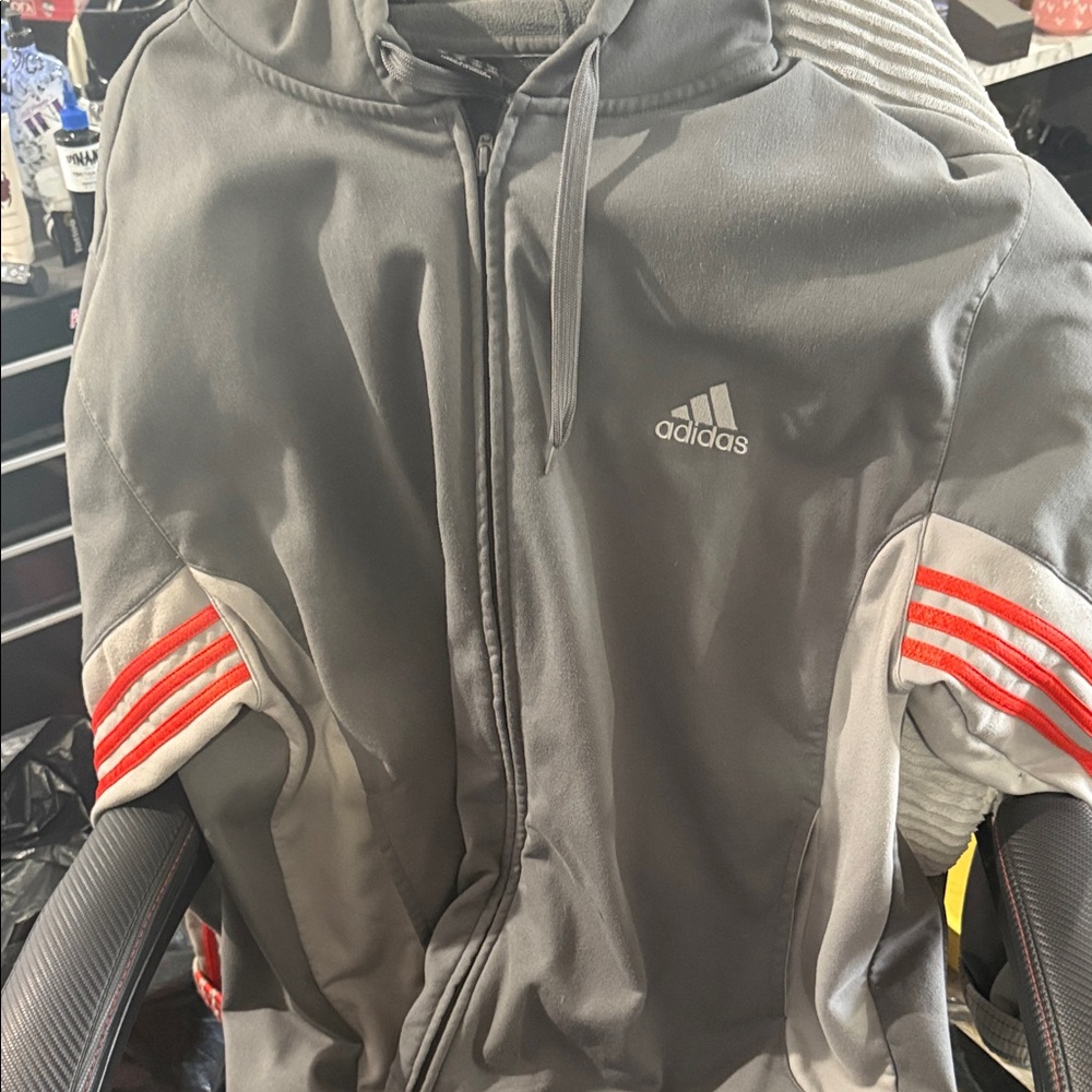 adidas Gray and Red Performance Jacket - image 1